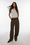 Bdg Logan Buckle Baggy Barrel Jean In Brown Leopard, Women's At Urban Outfitters