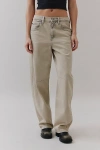 Bdg Logan Buckle Baggy Barrel Jean In Grey, Women's At Urban Outfitters