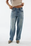 Bdg Logan Buckle Baggy Barrel Jean In Light Blue, Women's At Urban Outfitters