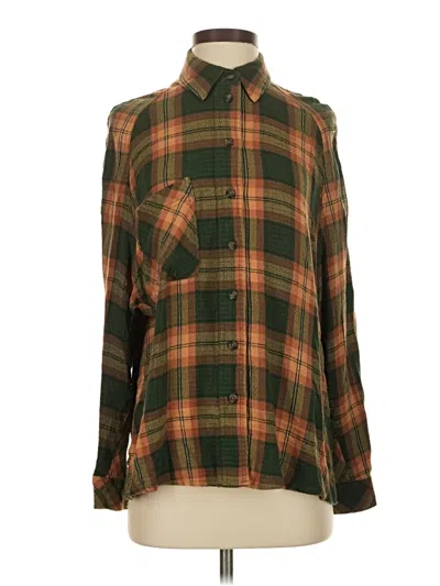 Pre-owned Bdg Long Sleeve Blouse In Green