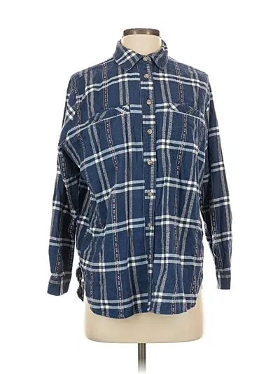 Pre-owned Bdg Long Sleeve Button Down Shirt In Blue