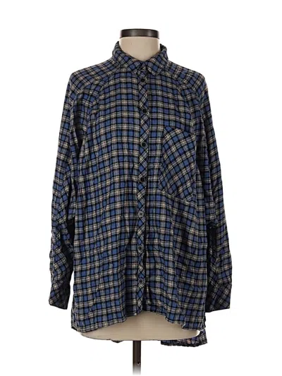 Pre-owned Bdg Long Sleeve Button Down Shirt In Blue