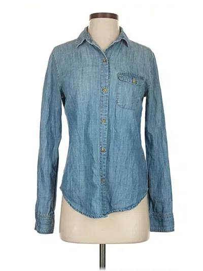 Pre-owned Bdg Long Sleeve Button Down Shirt In Blue