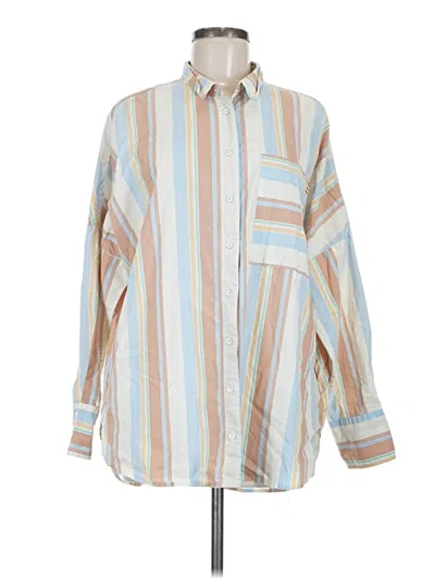 Pre-owned Bdg Long Sleeve Button Down Shirt In Blue