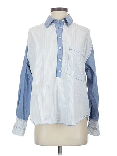 Pre-owned Bdg Long Sleeve Button Down Shirt In Blue