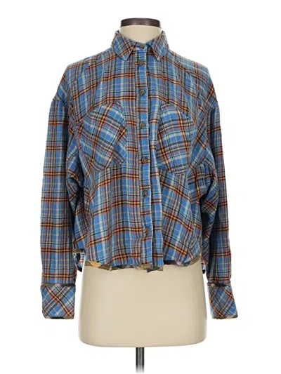 Pre-owned Bdg Long Sleeve Button Down Shirt In Blue