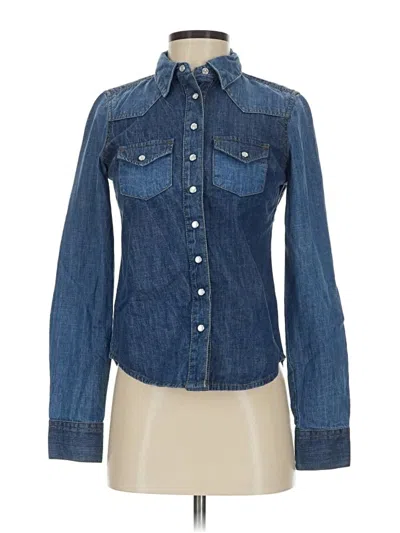 Pre-owned Bdg Long Sleeve Button Down Shirt In Blue