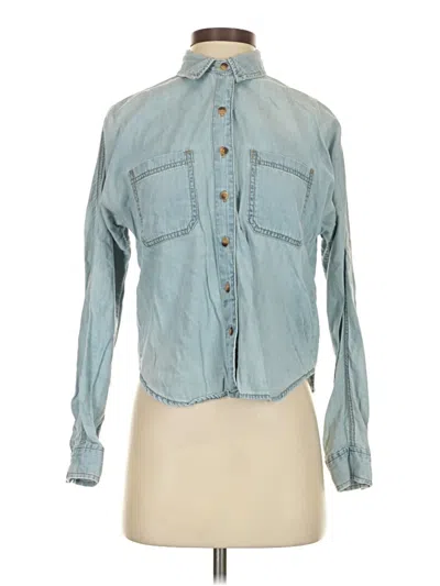 Pre-owned Bdg Long Sleeve Button Down Shirt In Blue