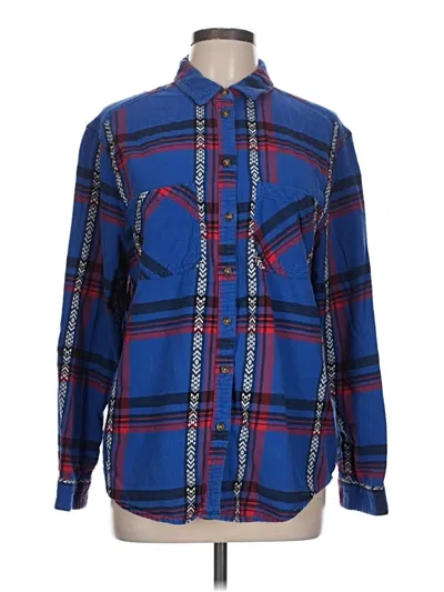 Pre-owned Bdg Long Sleeve Button Down Shirt In Blue