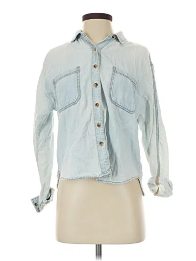 Pre-owned Bdg Long Sleeve Button Down Shirt In Blue