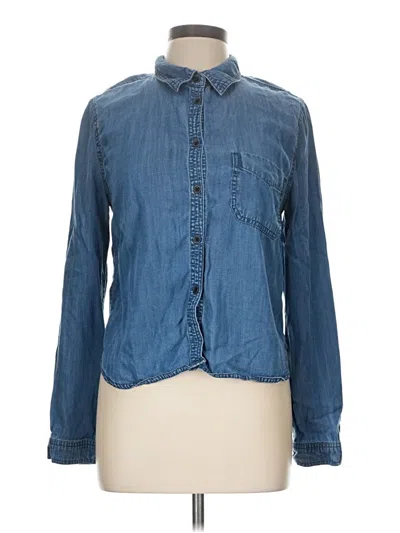 Pre-owned Bdg Long Sleeve Button Down Shirt In Blue