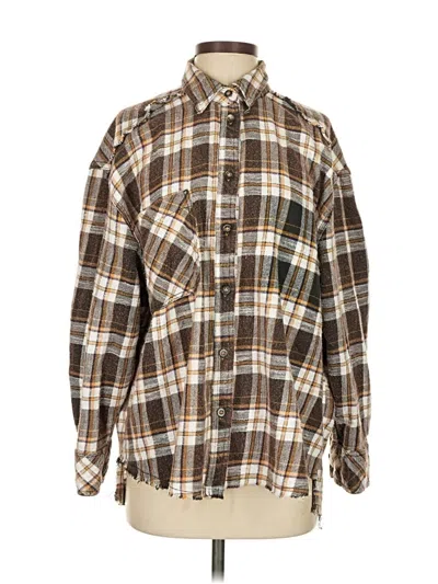 Pre-owned Bdg Long Sleeve Button Down Shirt In Brown