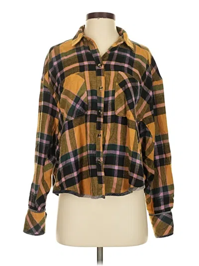 Pre-owned Bdg Long Sleeve Button Down Shirt In Brown