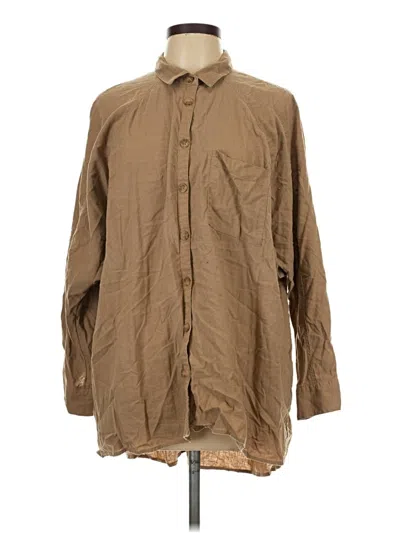 Pre-owned Bdg Long Sleeve Button Down Shirt In Brown