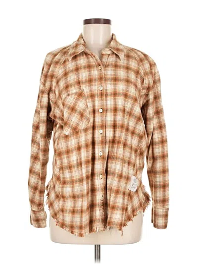 Pre-owned Bdg Long Sleeve Button Down Shirt In Brown