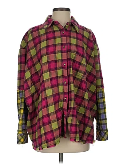 Pre-owned Bdg Long Sleeve Button Down Shirt In Burgundy
