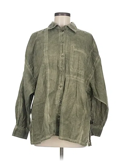 Pre-owned Bdg Long Sleeve Button Down Shirt In Green