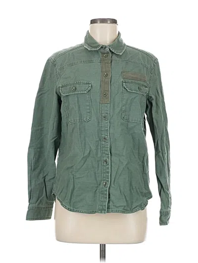 Pre-owned Bdg Long Sleeve Button Down Shirt In Green