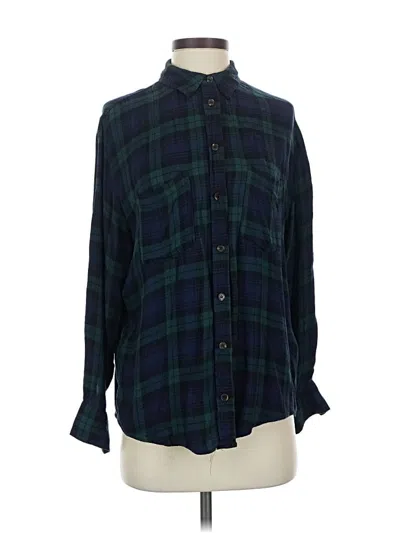 Pre-owned Bdg Long Sleeve Button Down Shirt In Green