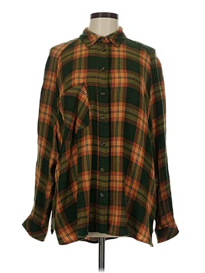 Pre-owned Bdg Long Sleeve Button Down Shirt In Green