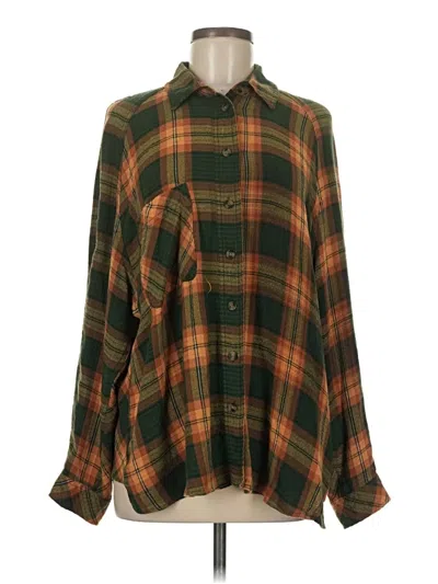 Pre-owned Bdg Long Sleeve Button Down Shirt In Green