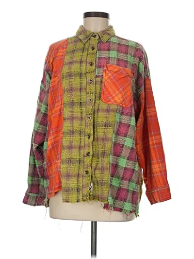 Pre-owned Bdg Long Sleeve Button Down Shirt In Green