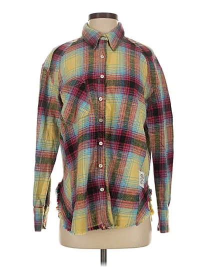 Pre-owned Bdg Long Sleeve Button Down Shirt In Green