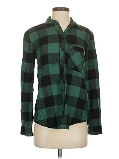 Pre-owned Bdg Long Sleeve Button Down Shirt In Green