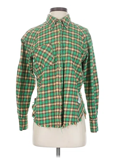 Pre-owned Bdg Long Sleeve Button Down Shirt In Green