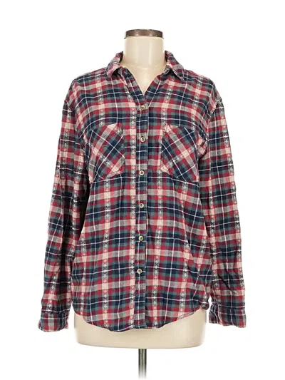 Pre-owned Bdg Long Sleeve Button Down Shirt In Red