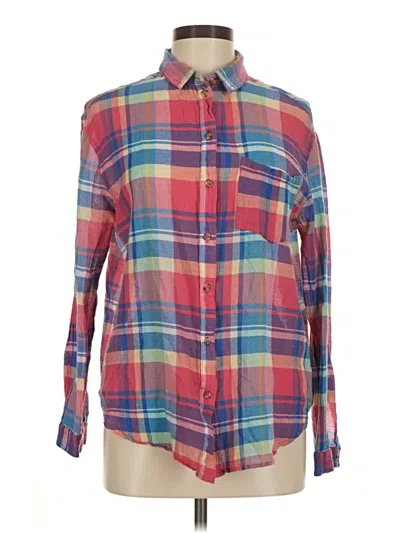 Pre-owned Bdg Long Sleeve Button Down Shirt In Red