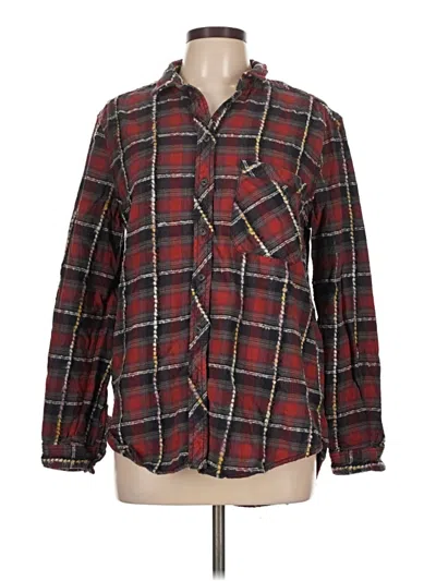 Pre-owned Bdg Long Sleeve Button Down Shirt In Red