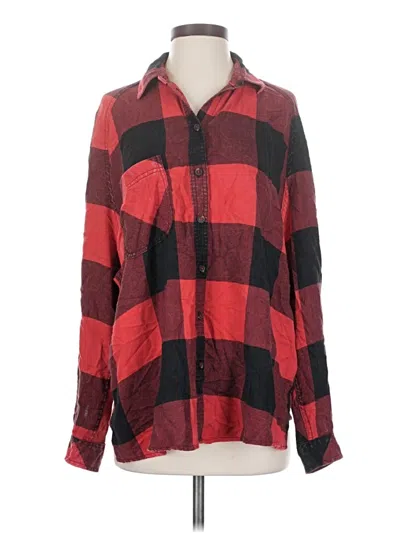 Pre-owned Bdg Long Sleeve Button Down Shirt In Red