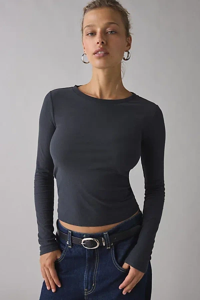 Bdg Long Sleeve Spill The Tee In Black, Women's At Urban Outfitters