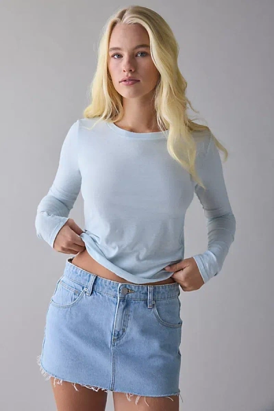 Bdg Long Sleeve Spill The Tee In Blue, Women's At Urban Outfitters