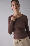 Bdg Long Sleeve Spill The Tee In Brown, Women's At Urban Outfitters