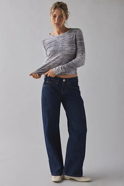 Bdg Long Sleeve Spill The Tee In Grey Tiger, Women's At Urban Outfitters