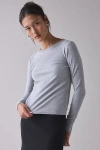 Bdg Long Sleeve Spill The Tee In Grey, Women's At Urban Outfitters In Gray