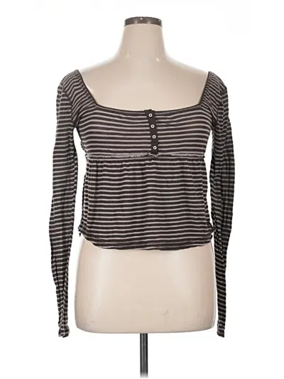 Pre-owned Bdg Long Sleeve Top Gray Sweetheart Neckline Tops