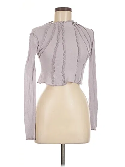 Pre-owned Bdg Long Sleeve Top Gray Turtleneck Tops