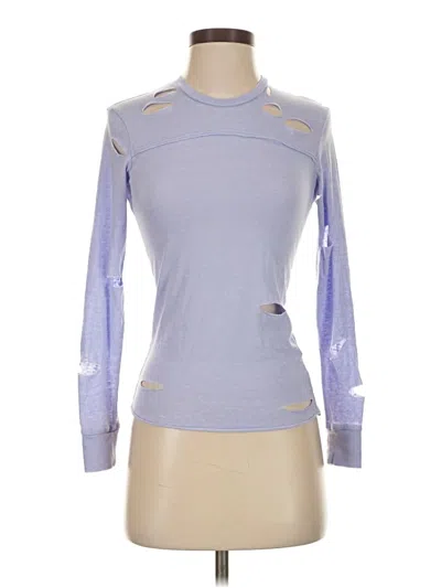 Bdg Long Sleeve Top Purple Keyhole Neckline Tops In Blue