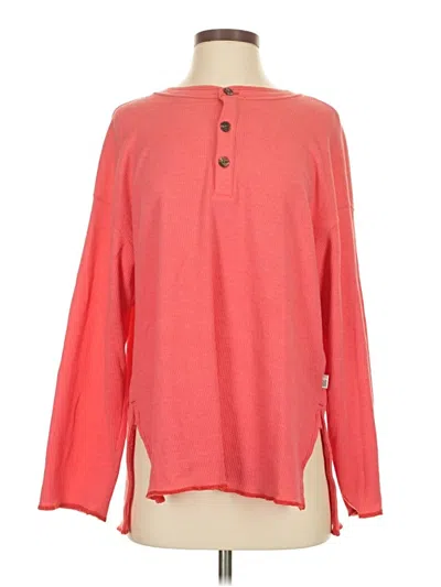 Pre-owned Bdg Long Sleeve Top Red Crew Neck Tops