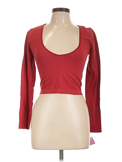 Pre-owned Bdg Long Sleeve Top Red Sweetheart Neckline Tops