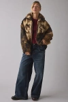 Bdg Mae Printed Piled Fleece Zip-up Jacket In Wolf Scene, Women's At Urban Outfitters