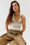 Bdg Martina Hoodie Halter Top In Ivory, Women's At Urban Outfitters In Ivory