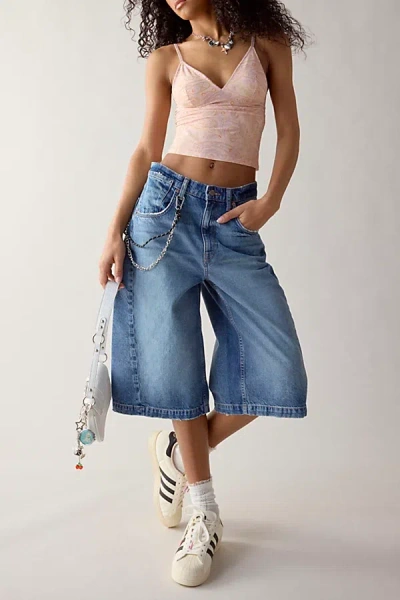 Bdg Mega Mid-rise Baggy Jort In Walton Wash, Women's At Urban Outfitters
