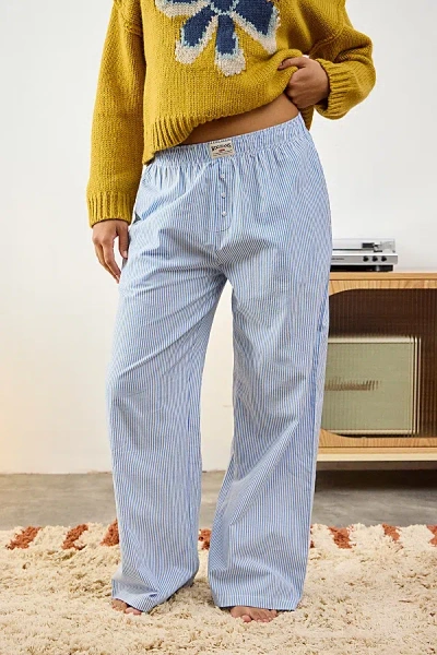 Bdg Mini Stripe Pj Pant In Blue, Women's At Urban Outfitters
