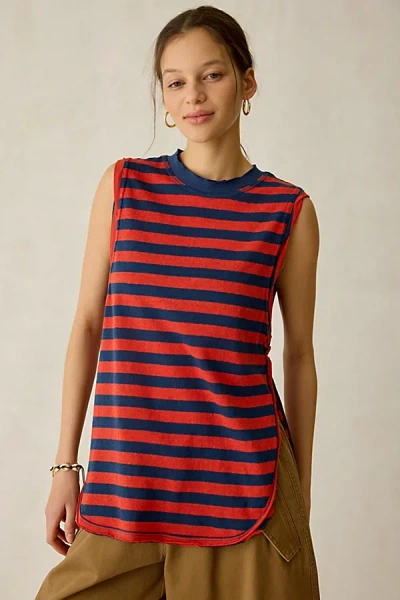 Bdg Mirage Side-split Tunic Tank Top In Red, Women's At Urban Outfitters