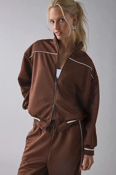 Bdg Nara Colorblock Track Jacket In Brown, Women's At Urban Outfitters