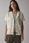 Bdg Nash Embroidered Souvenir Short Sleeve Button-down Shirt In Souvenir, Women's At Urban Outfitters